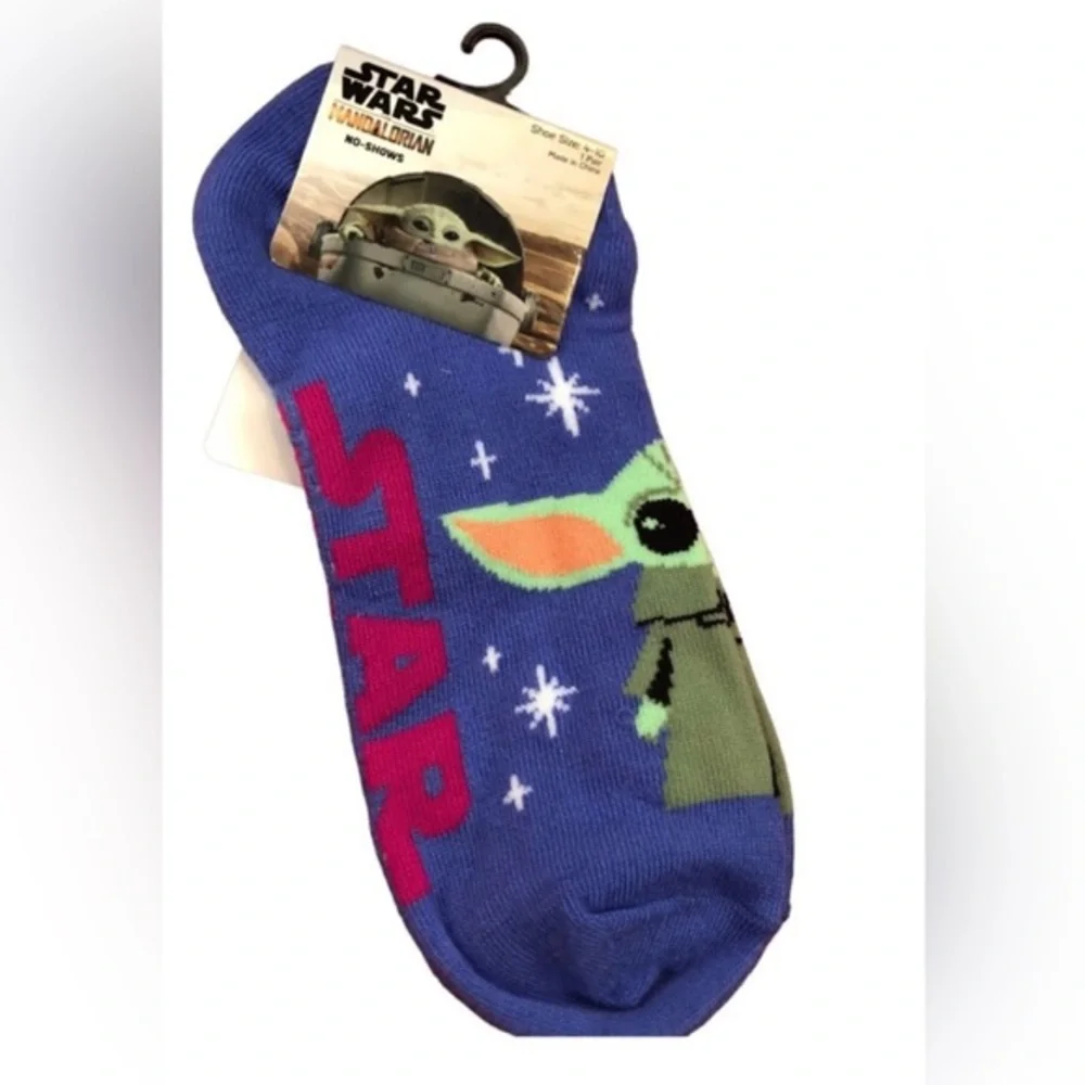 3pairs Gray‎ and Purple Star Wars The Mandalorian No Show Socks size 4-10 free